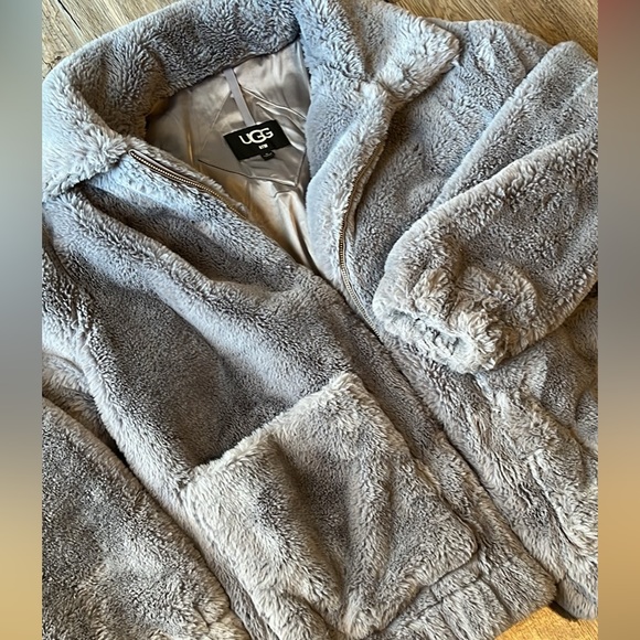 UGG Jackets & Blazers - UGG - Koko Faux Fur Hooded Jacket, Gray, only worn once, mint condition, M